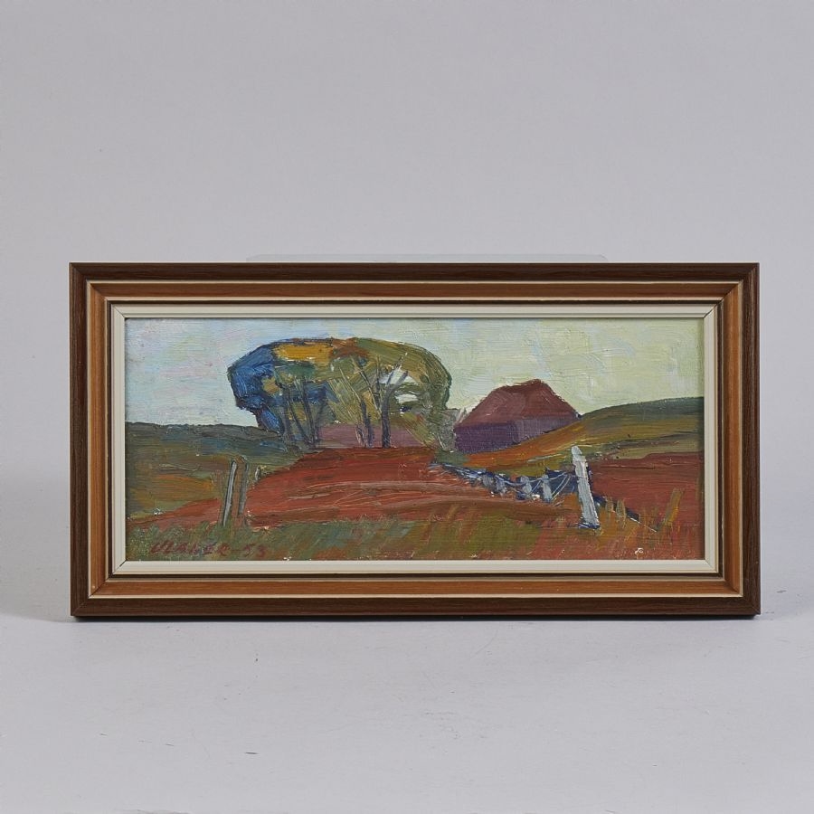 Artwork by Elof Ulaner, Signerad, Made of Olja på pannå