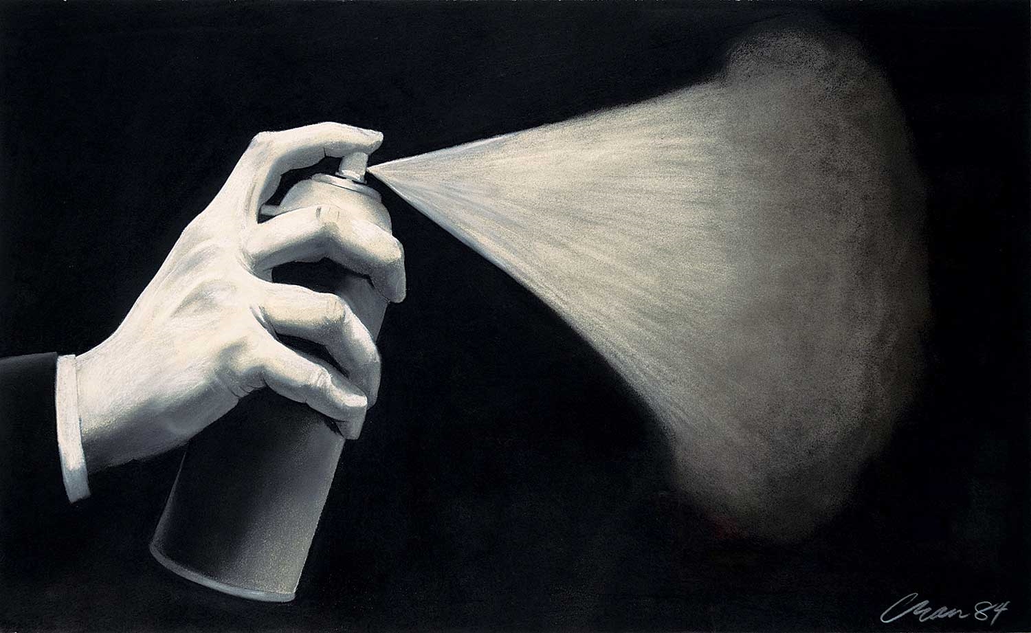Chris Cran Hand, Spray Can and Spray (1984) MutualArt
