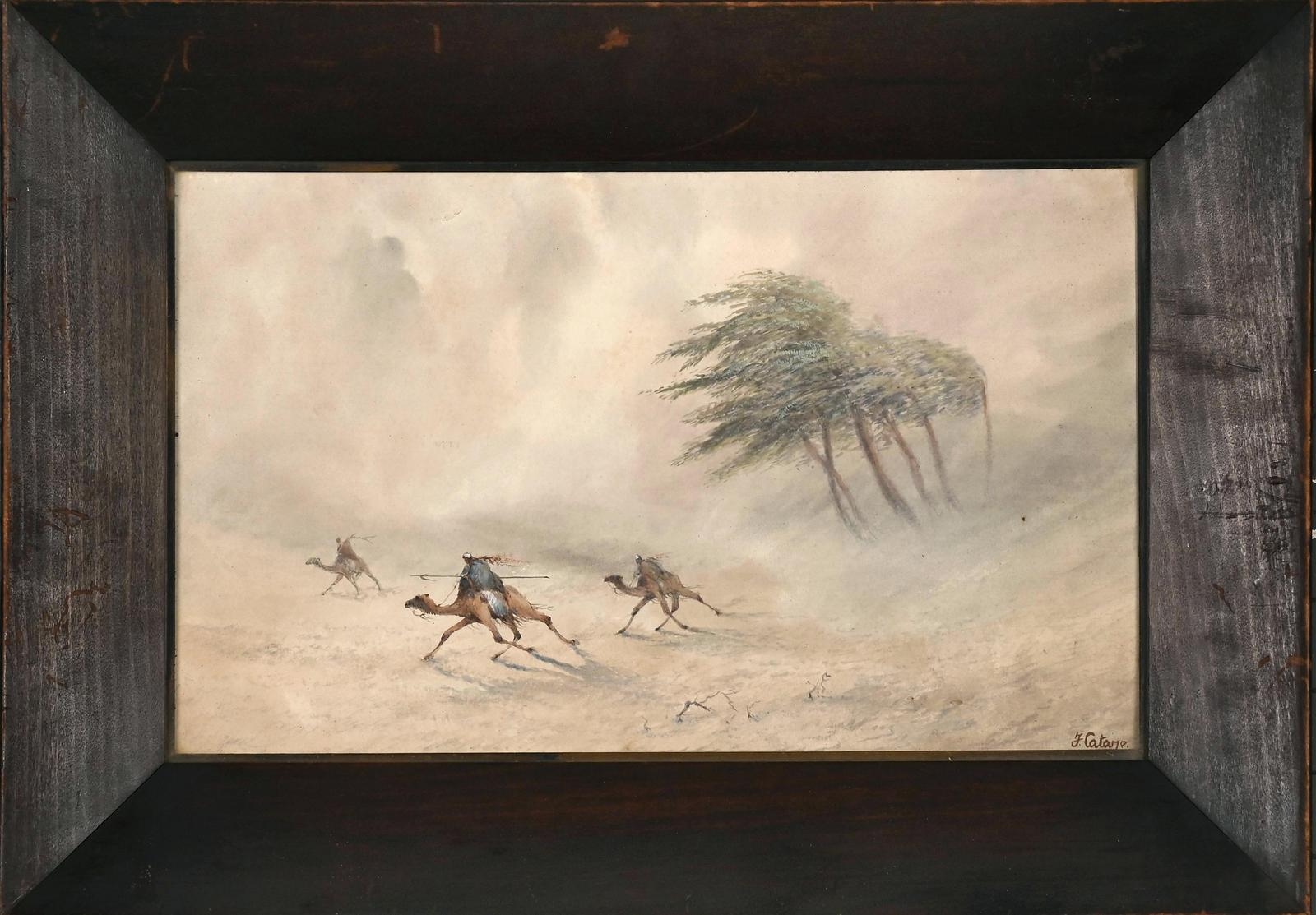 Frank Catano | TWO WORKS: CAMEL RIDERS WITH WINDSWEPT TREE, AND CAMEL ...