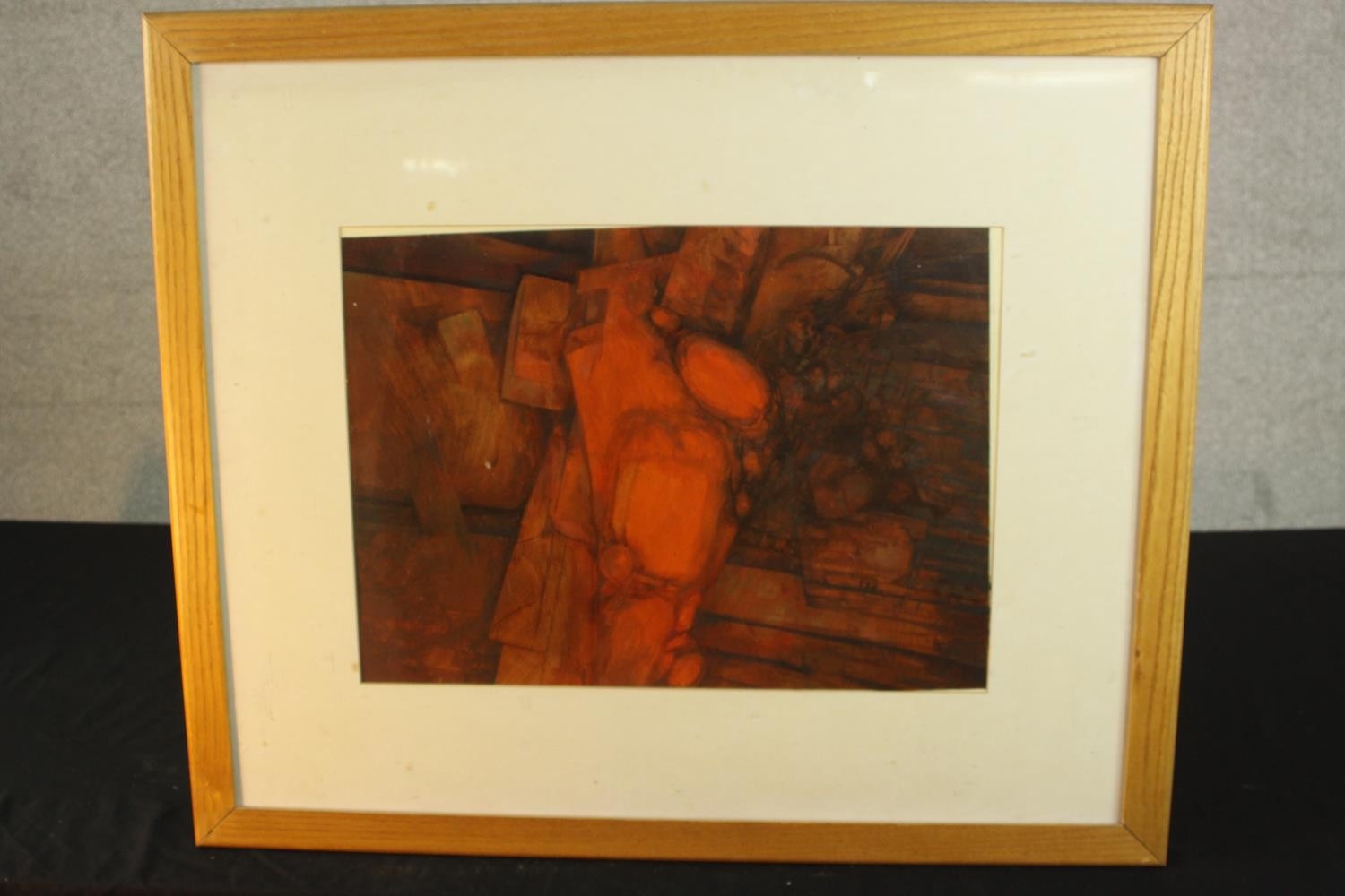 Artwork by Gerald Larn, Red abstract forms, Made of acrylic on paper