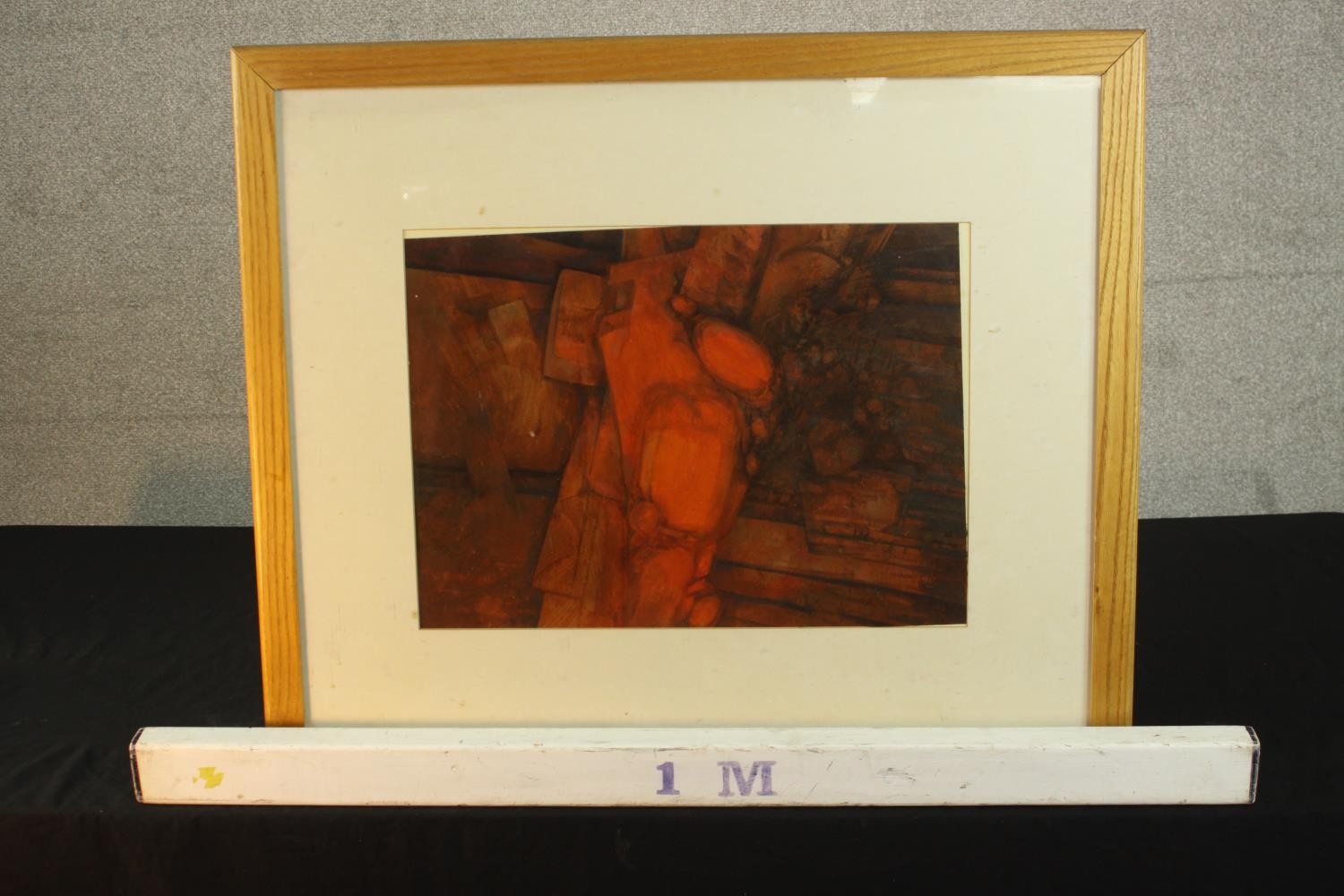 Artwork by Gerald Larn, Red abstract forms, Made of acrylic on paper