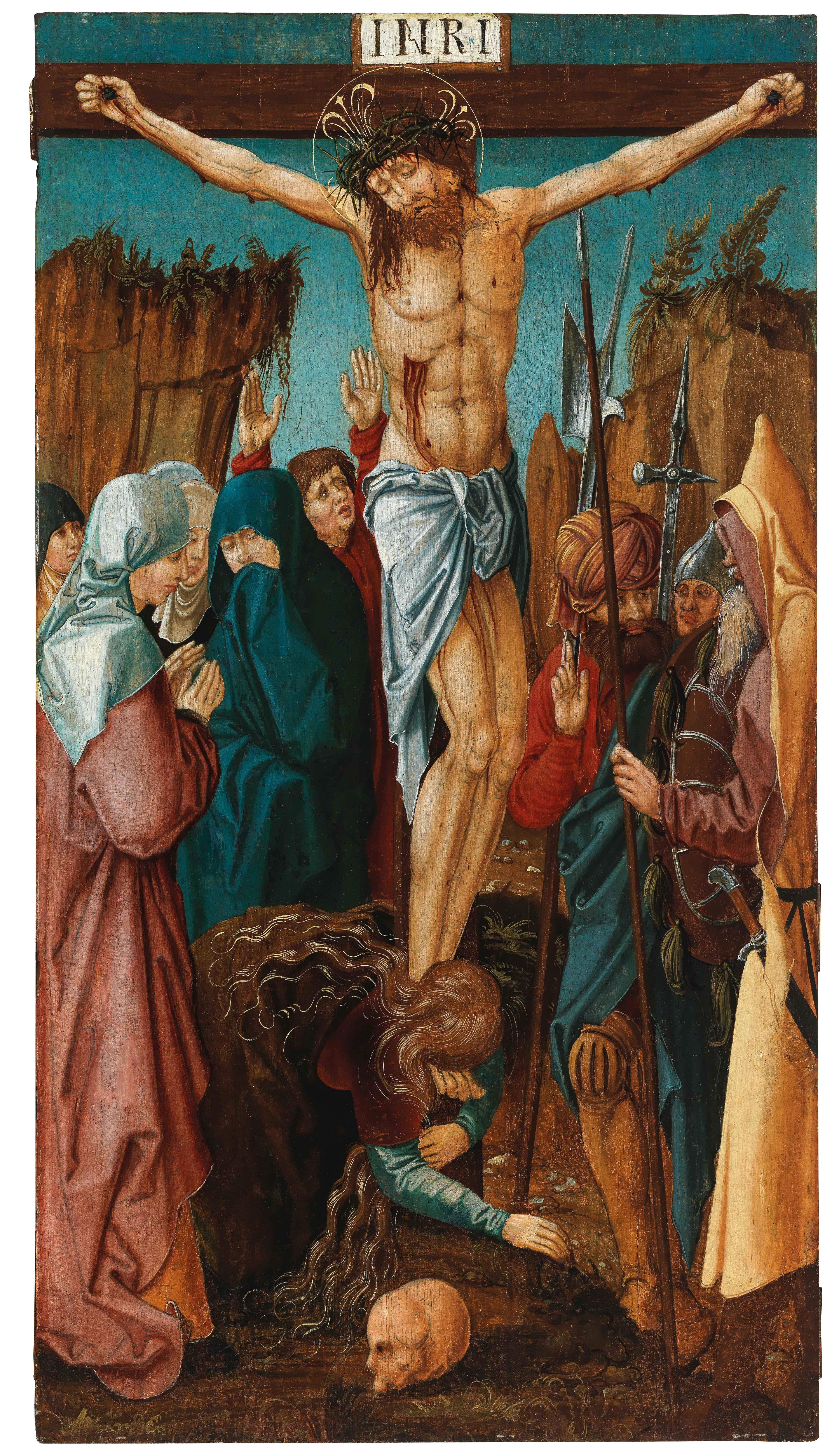 Artwork by Wolf Huber, The Crucifixion, Made of oil on panel