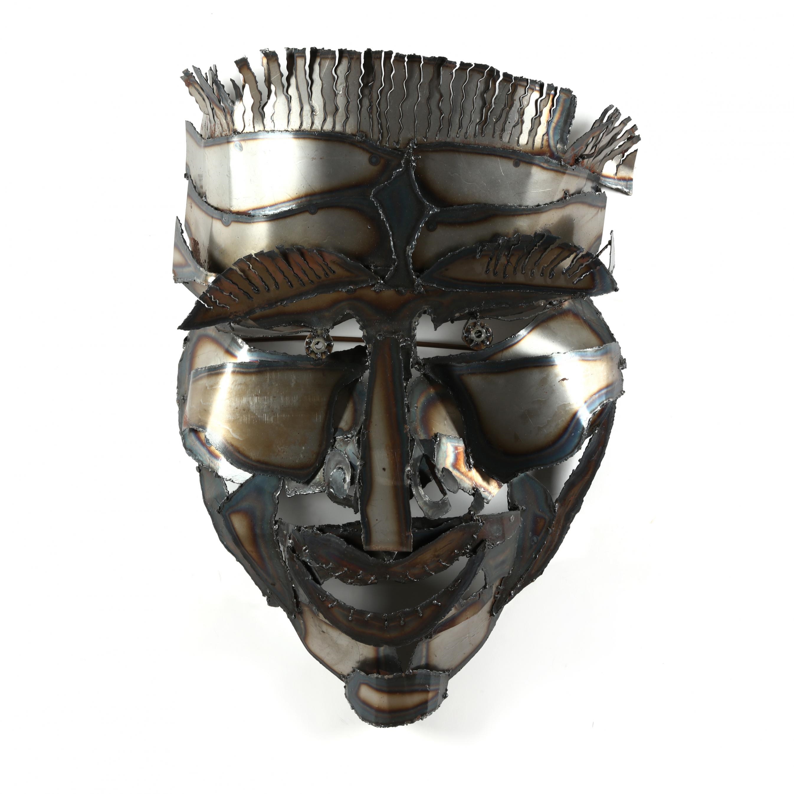 Joel Haas | Large Constructivist Metalwork Figural Mask (1994) | MutualArt