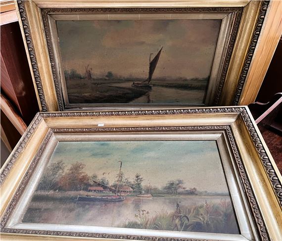 Charles Frederick Rump | Pair of Norfolk river scenes | MutualArt