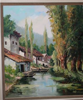 Prof.Willy Jäger(*1912-?) "Mountain village in Liguria" - Prof. Willy Jäger