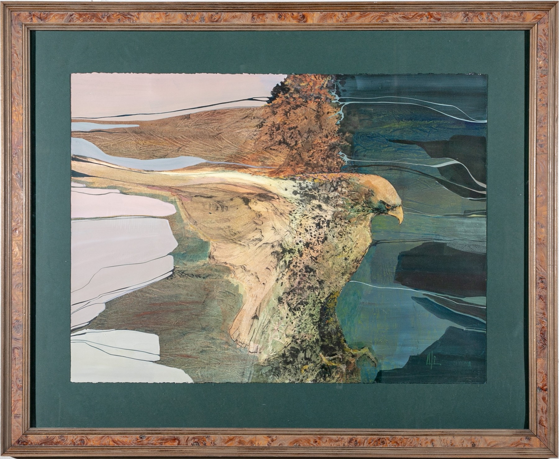 Artwork by Alisa Meyer, Hawk In Flight, Made of paint on paper