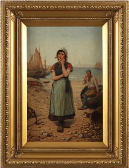 Fiskarpar på strand - J. T. Steadman