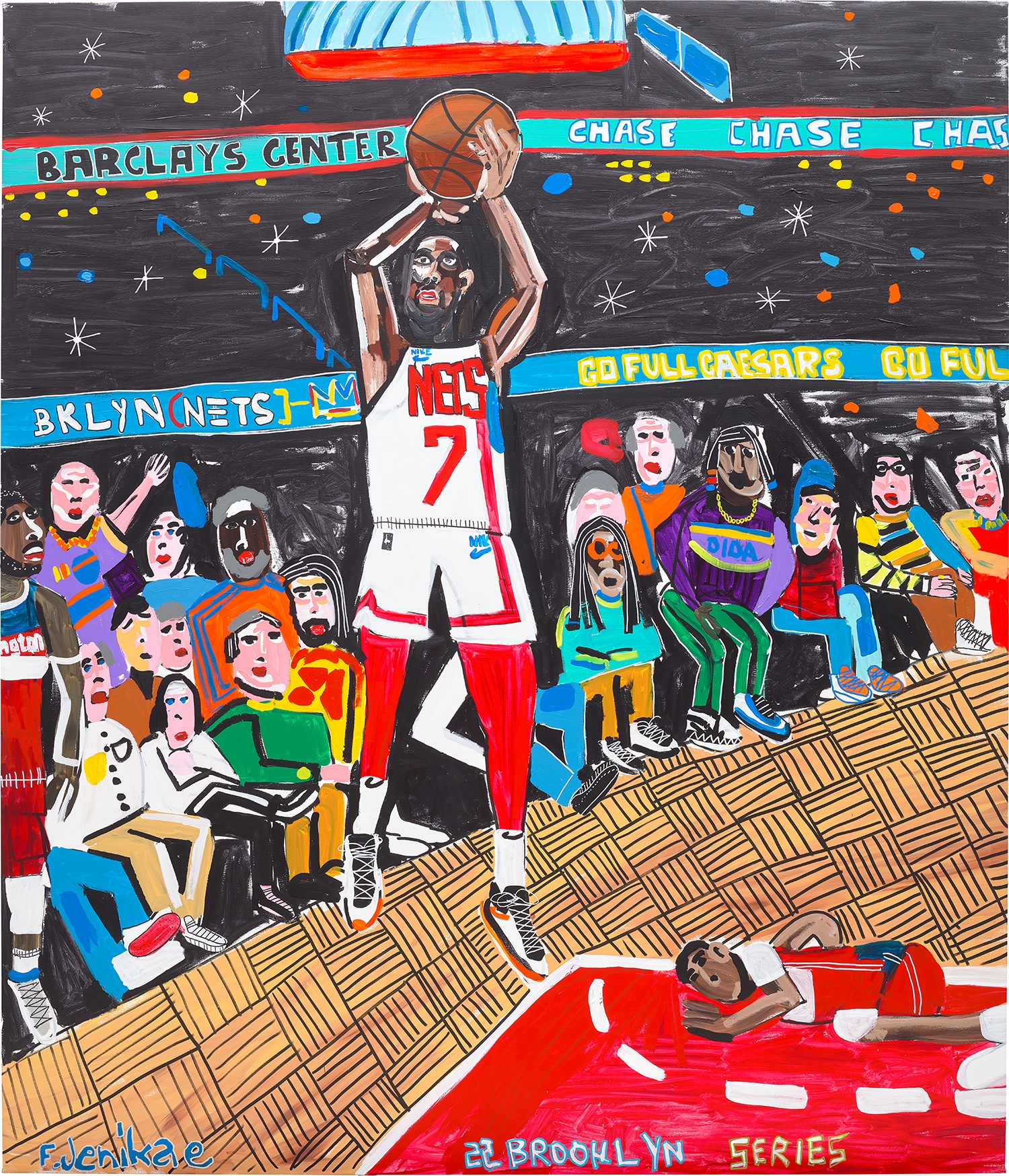 Artwork by Filipp Jenikae, Barclays Centre, Kevin Durant, Made of acrylic on linen