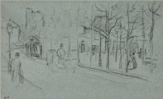 Le boulevard by Camille Pissarro, Drawn circa 1879