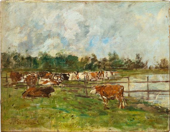 EUGENE BOUDIN、Paturage Eugène Louis Boudin | Environs d'Honfleur, pâturage (1854