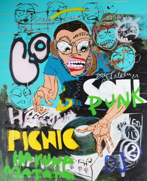 Artwork by Dolet Malalu, Untitled, Made of mixed media on canvas