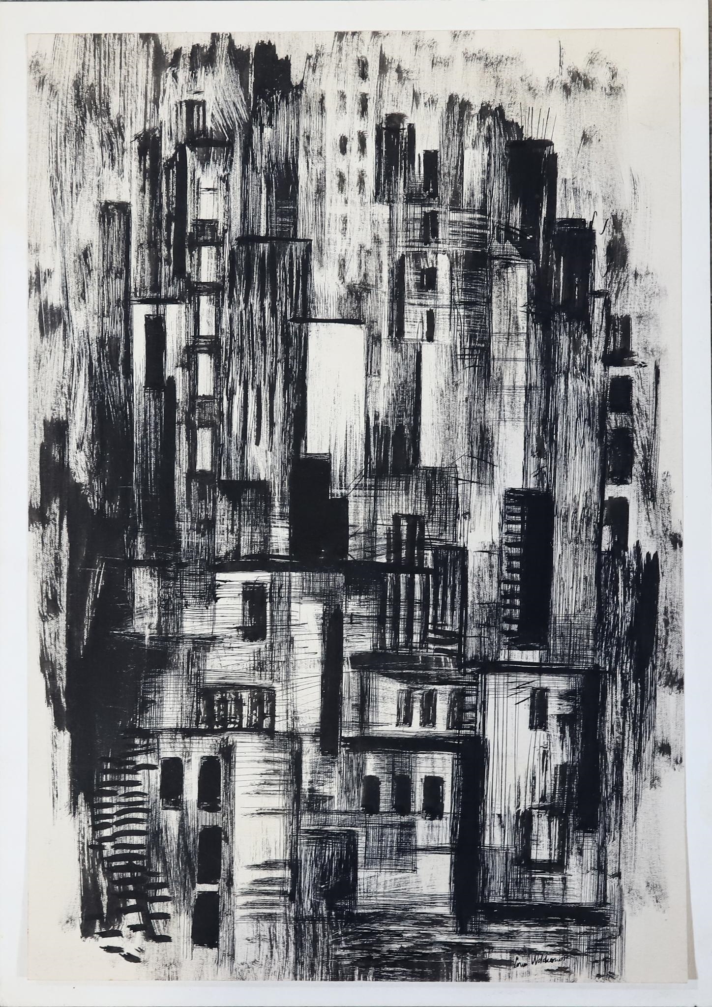 Louis Wolchonok | Ink and graphite pieces include a cityscape | MutualArt