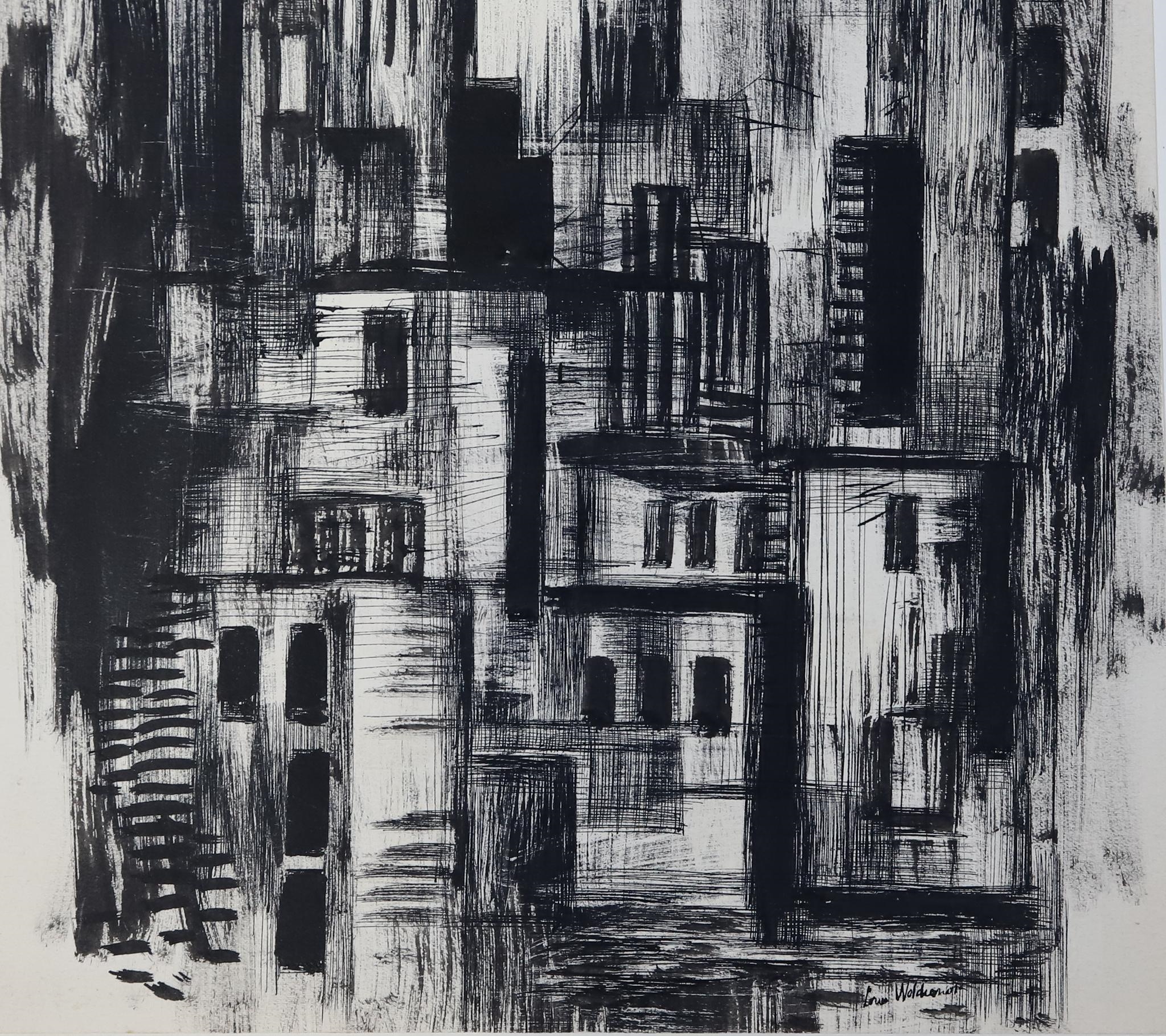 Louis Wolchonok | Ink and graphite pieces include a cityscape | MutualArt