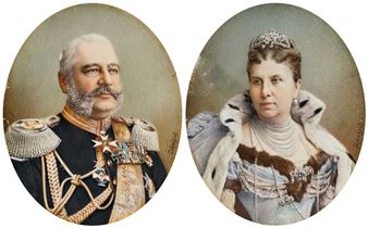 Pair of portraits of General Anton Wilhein RADZIWIL and his wife, Princess Marie de CASTELLANE - Johannes Zehngraf