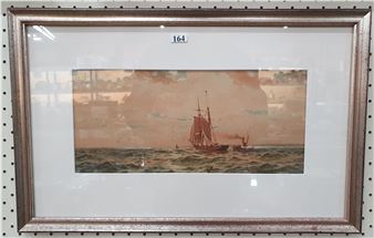 untitled (Sailing Boat and Tug) - W. J. N. Boyer