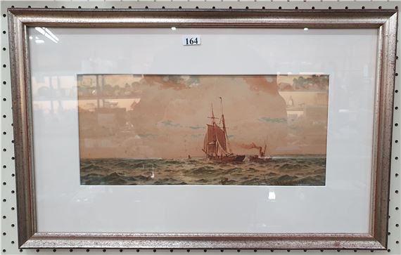 untitled (Sailing Boat and Tug) - W. J. N. Boyer