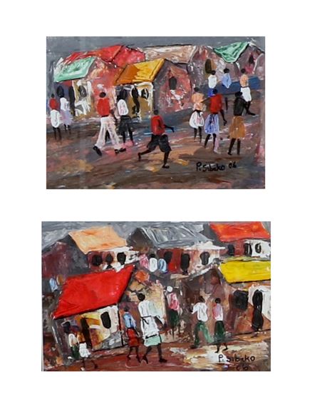 TOWNSHIP SCENE by Peter Sibeko