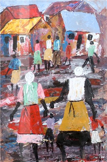 MOTHERS WITH CHILDREN IN A TOWNSHIP by Peter Sibeko