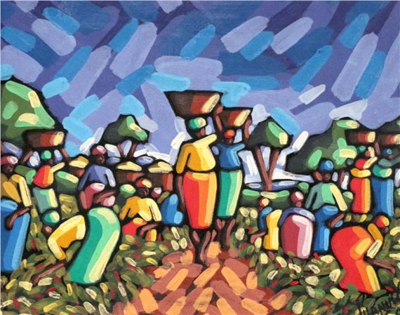 WORKERS WORKING THE FIELDS by Phanuel Soza