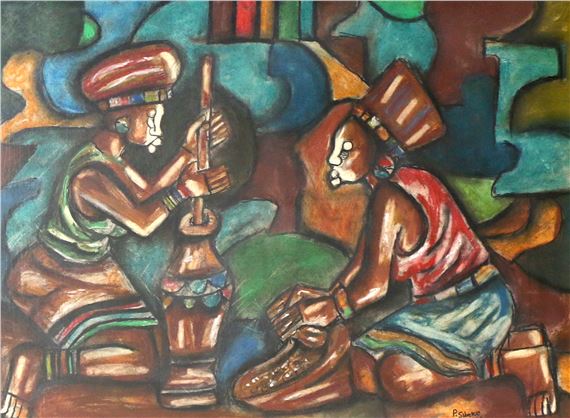 LADIES GRINDING MIELIES by Peter Sibeko