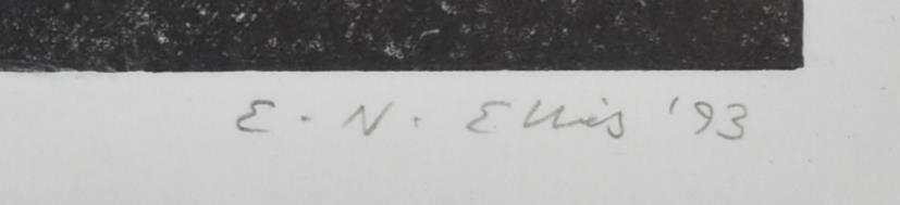 Artwork by Edwina N. Ellis, 'PLUM BOB ON SHELF' - 1993, Made of collagraph etching on paper