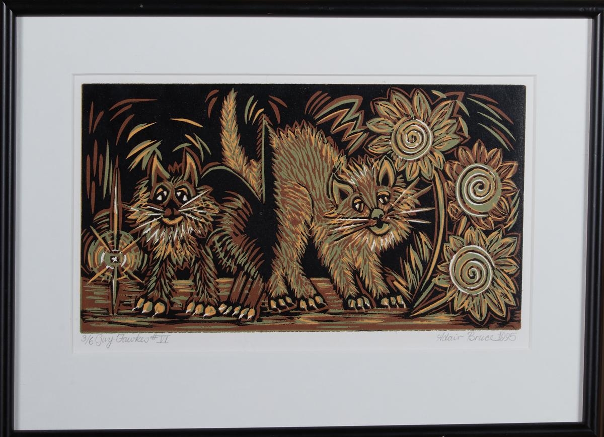 Artwork by Adair Bruce, Guy Fawkes, Made of screenprint on paper