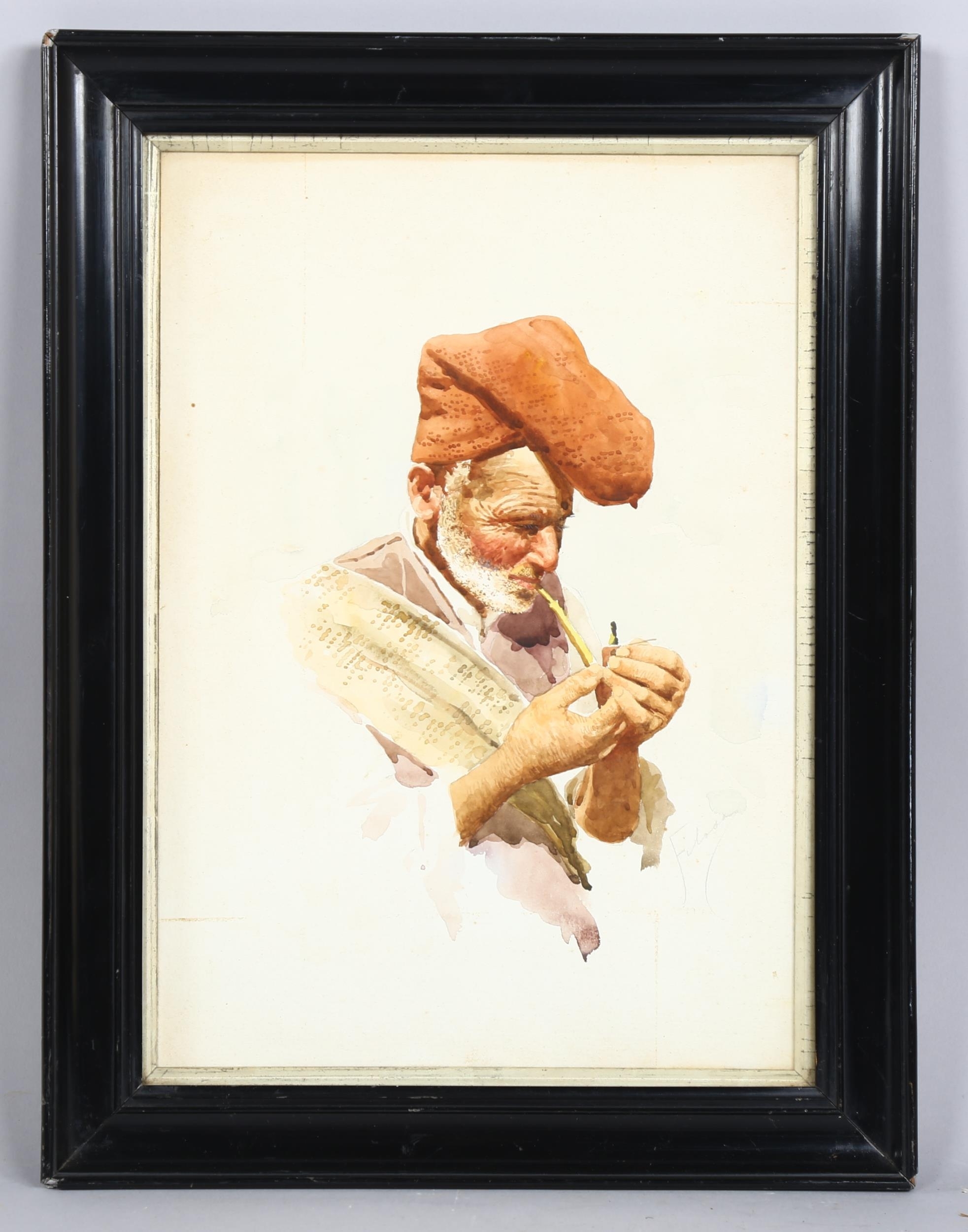 Giovanni Battista Filosa | portrait of a fisherman with a pipe | MutualArt