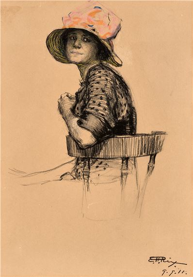 Hilda Rix Nicholas | Portrait of a Lady (Possibly Edith Anderson ...
