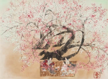 Artwork by Seison Maeda, Plum Day, Made of ink and color on paper