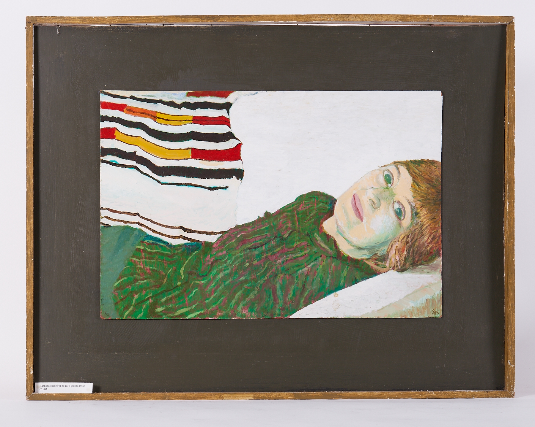 Ewart Johns | Barbara Reading in Dark Green Dress | MutualArt
