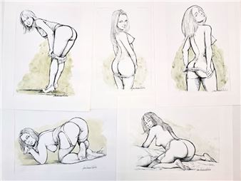 40 erotic drawings, circa 1990 - Jean-bernard Auboin