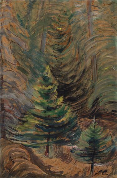 Pine Tree in Forest by Emily Carr, circa 1935