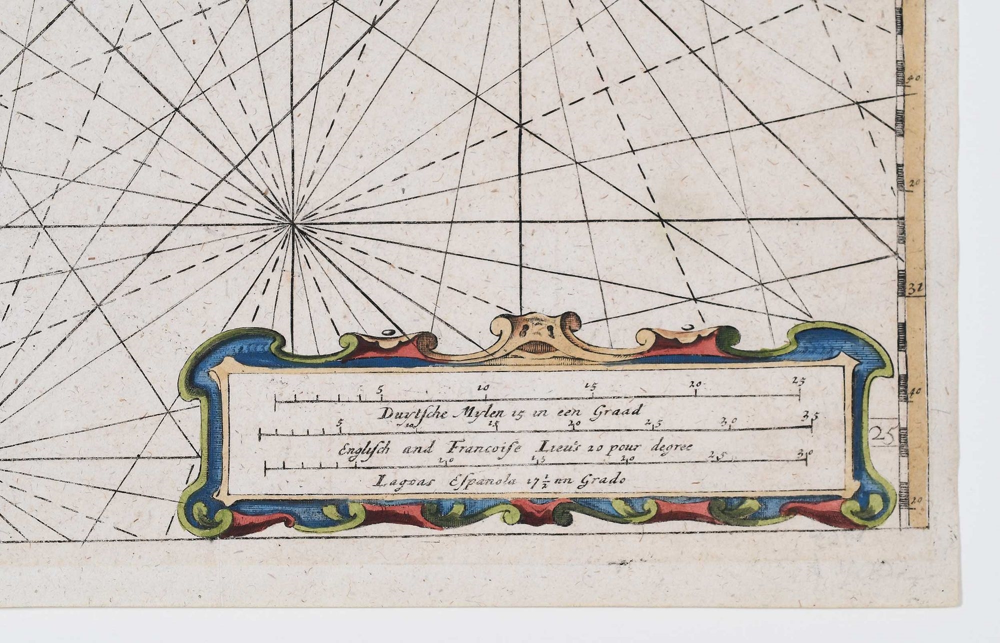 Artwork by Jacobus Robijn, Caerte vande Cust Carolina, Made of engraving on laid paper with hand colored