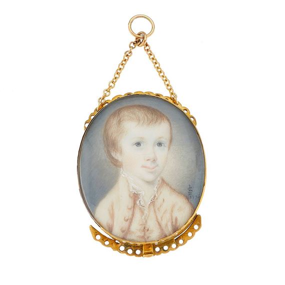 a fine portrait miniature by Luke Sullivan, dated 1774