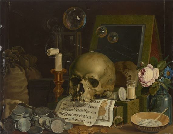 Austrian School, 19th Century | A vanitas still life with a skull ...