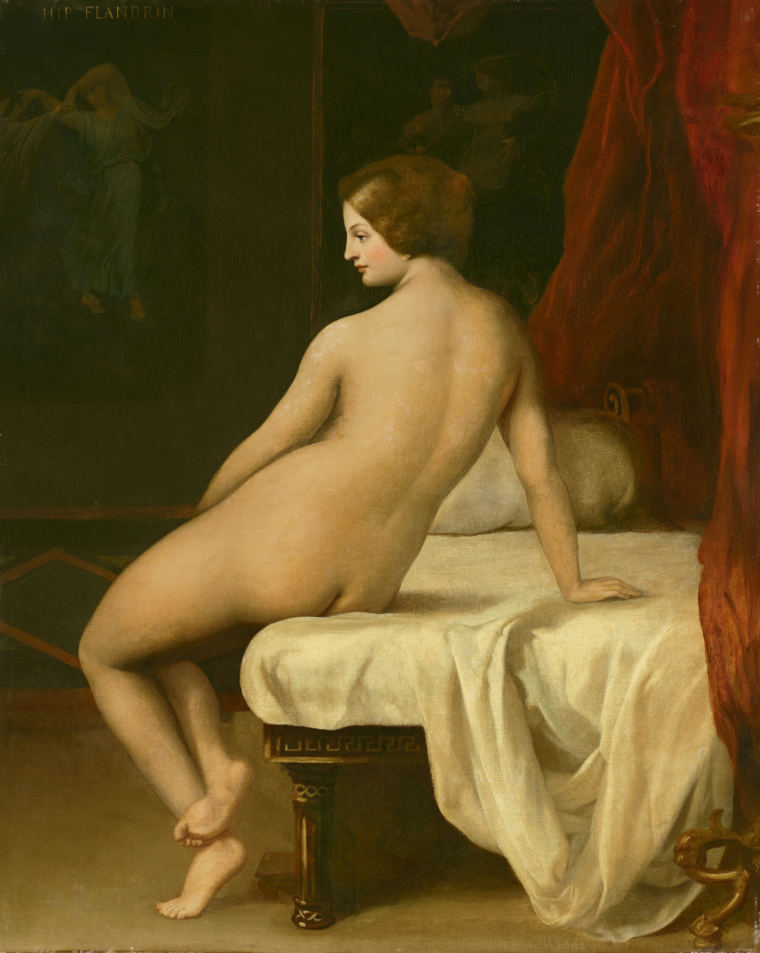 Jean-Hippolyte Flandrin | Seated Nude | MutualArt