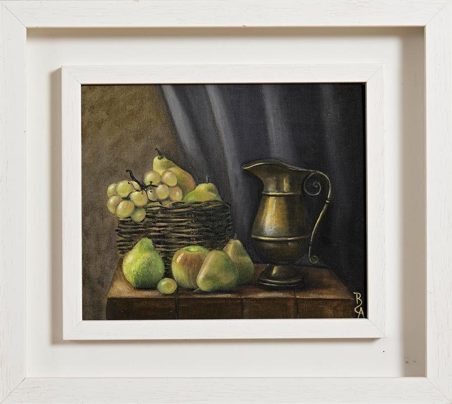 Artwork by Bernard Allison, Still Life on Tabletop, Made of oil on canvas board