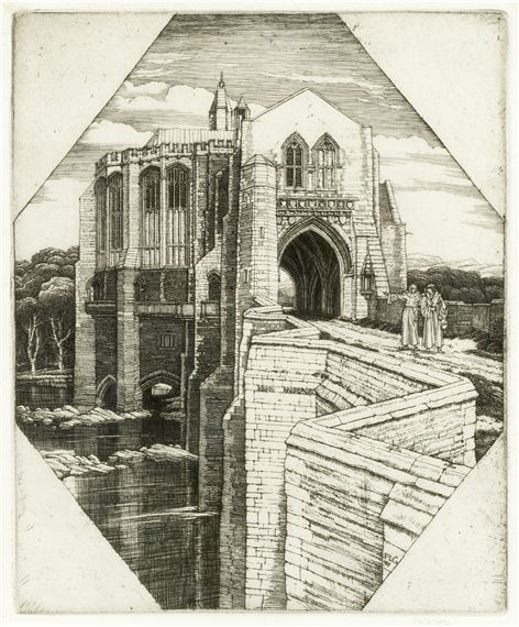 St Botolph's Bridge by Frederick Landseer Maur Griggs, 1937