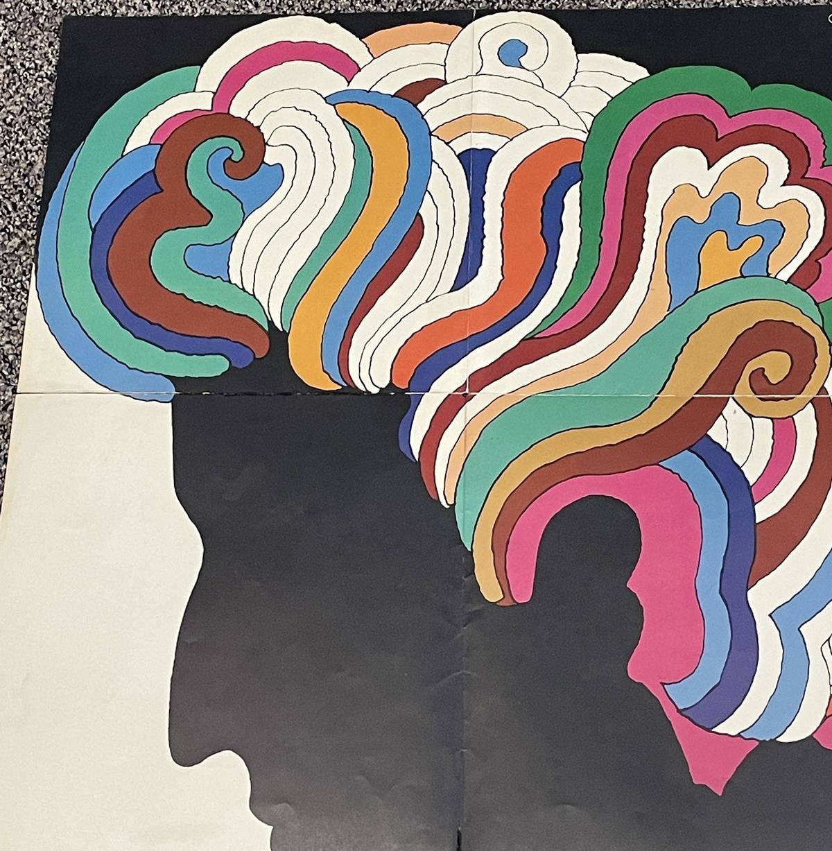 Artwork by Milton Glaser, Vintage 1960's Original Bob Dylan Psychedelic Design Art Poster by Milton Glaser, Made of Poster