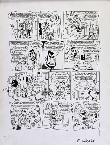 Artwork by André René Jolly, Triphenol and Klorax, Made of India ink