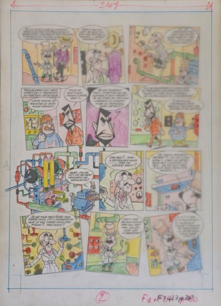 Artwork by André René Jolly, Triphenol and Klorax, Made of India ink