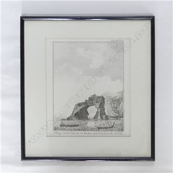 VIEW OF ARCHED ROCK TOLAGA BAY - John James Barralet