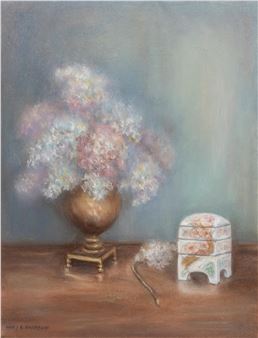 Floral Still Life. - Mary E Wasbburn