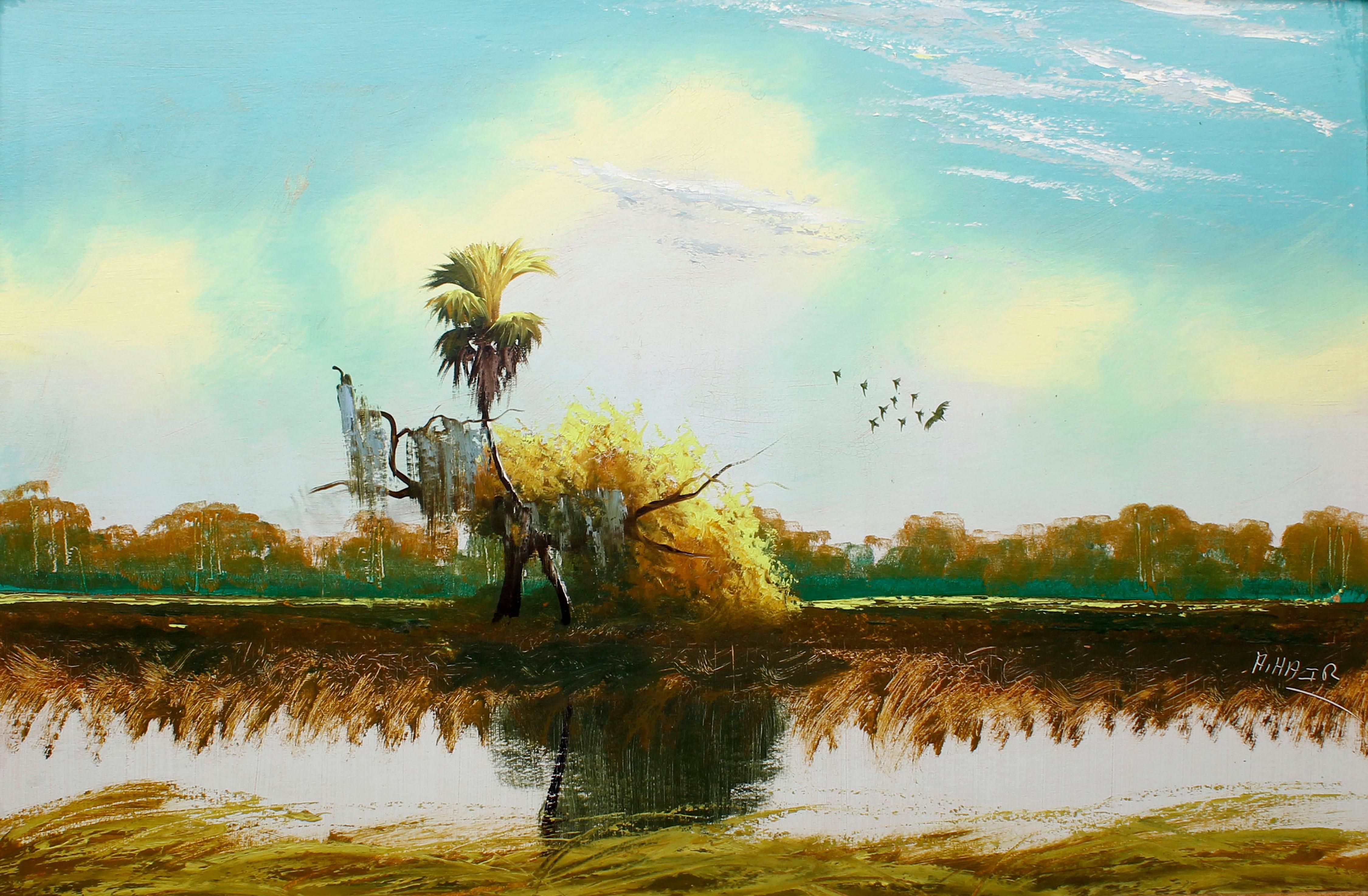 Artwork by Alfred Hair, ALFRED HAIR FLORIDA HIGHWAYMEN TEAL AFTERNOON, Made of Painting