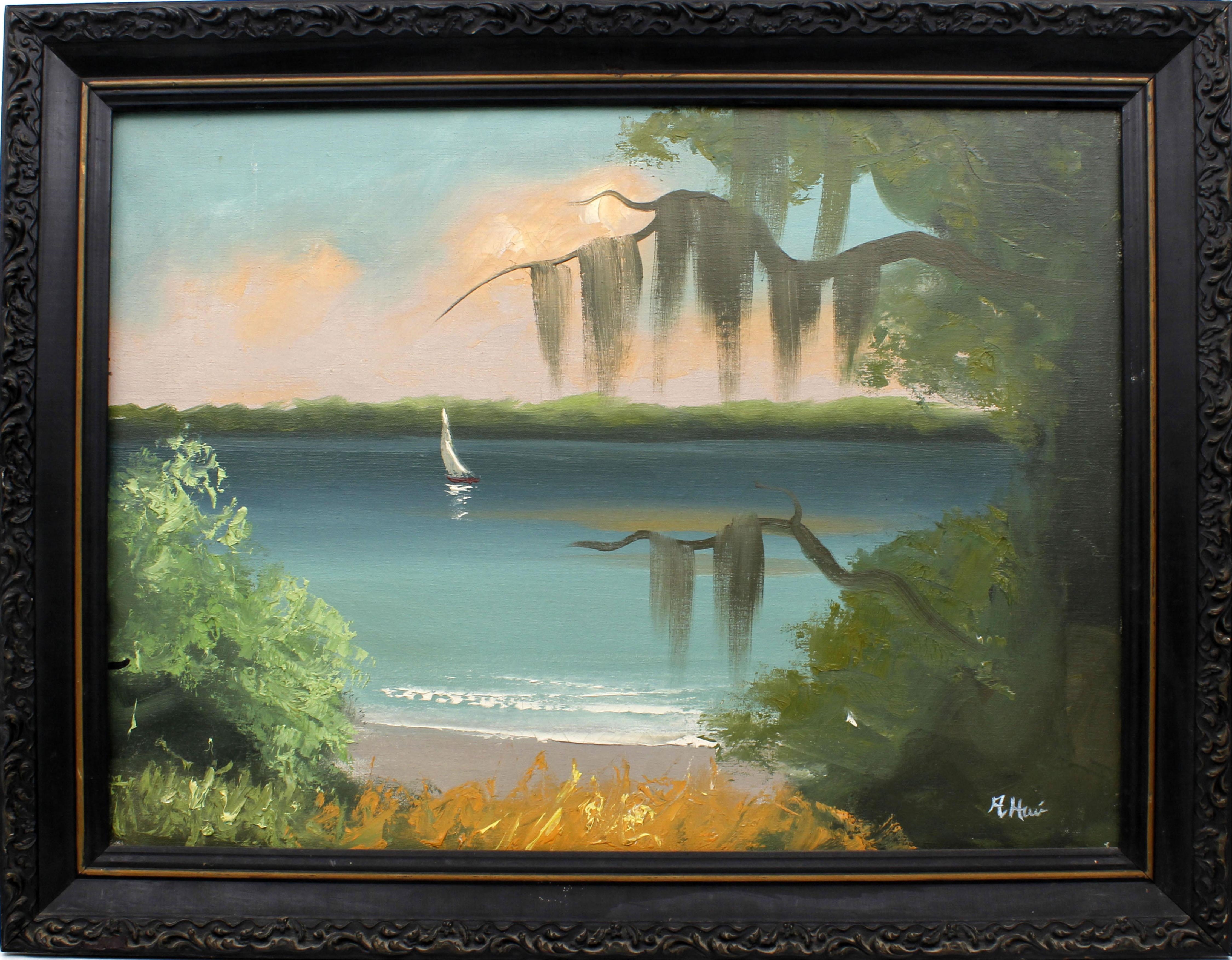 Artwork by Alfred Hair, ALFRED HAIR FLORIDA HIGHWAYMEN IMPORTANT WORK 1960, Made of Oil on canvas