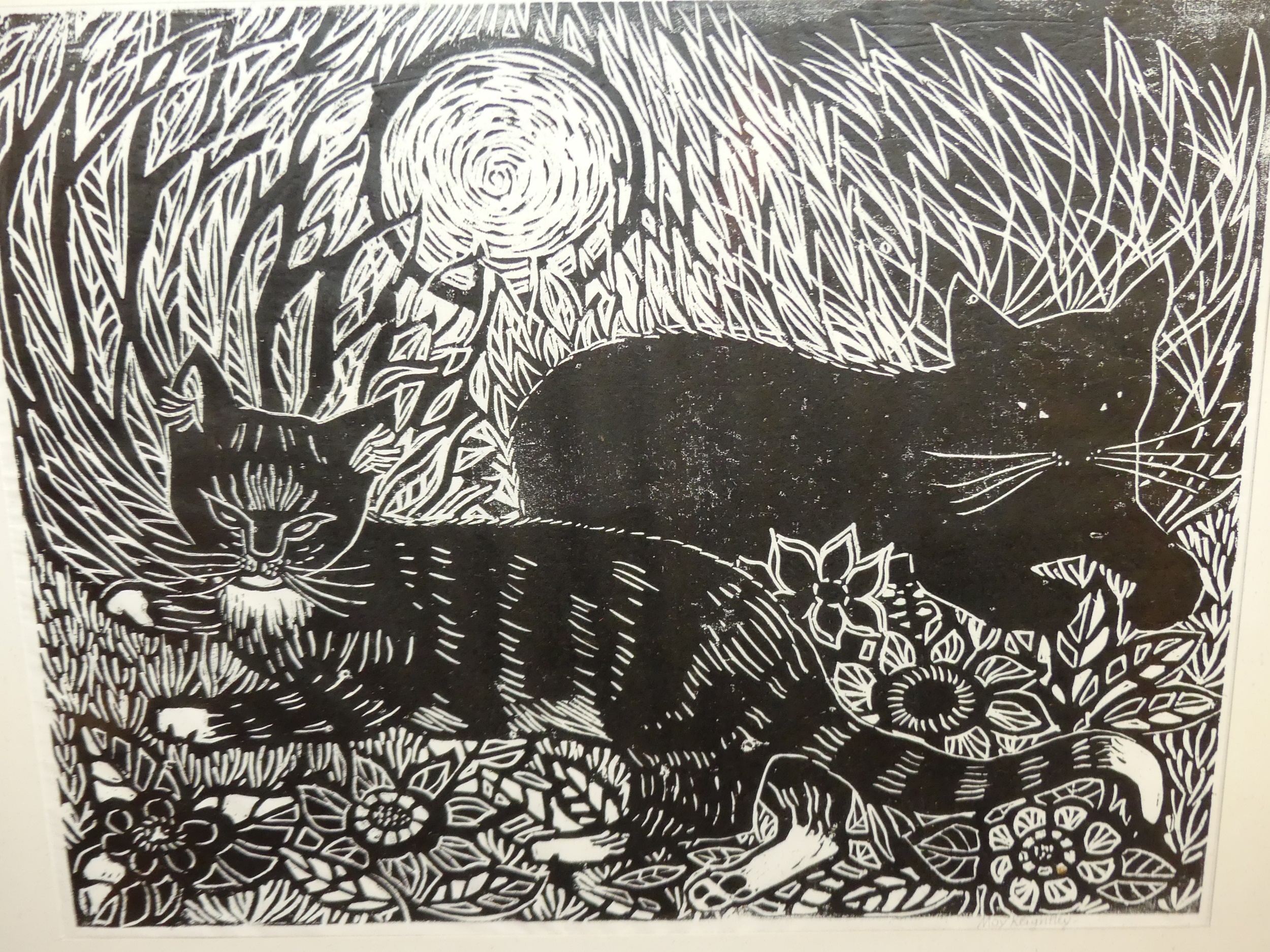 Artwork by Moy Keightley, Cat study, Made of lithograph