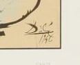 Salvador Dalí signature on Lithograph, 1946 (printed circa 2003).