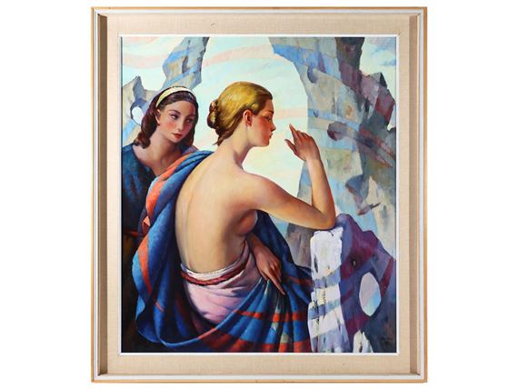 oil on panel, signed and dated, framed by Dyalma Stultus