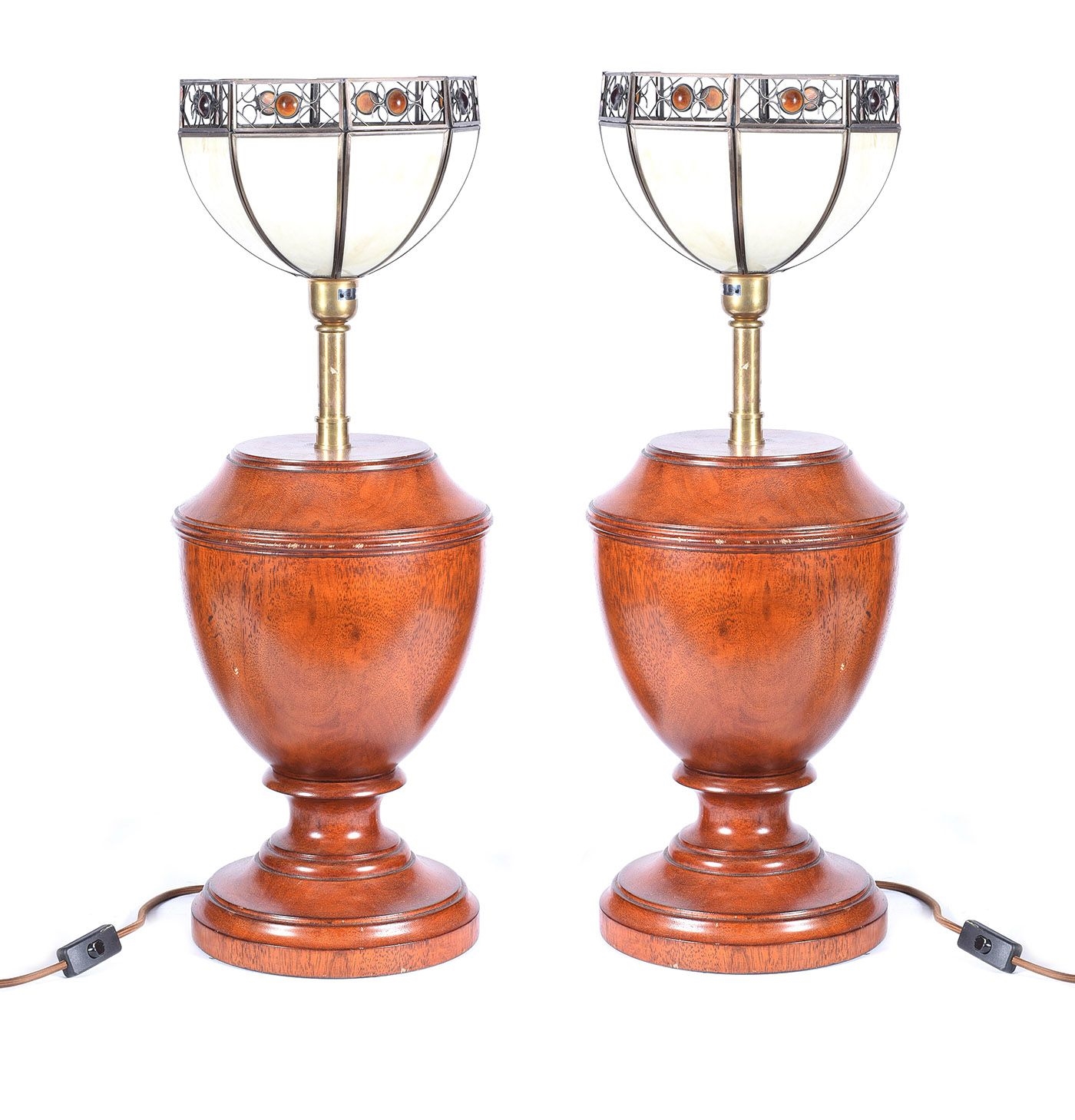 Ralph Lauren PAIR OF WALNUT RALPH LAUREN TABLE LAMPS & SHADES