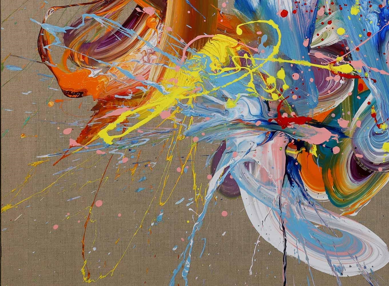 Artwork by Max Milan, Dolphins at Play, Made of Acrylic on linen